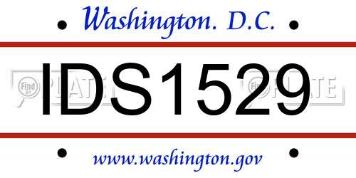 IDS1529 District Of Columbia License Plate