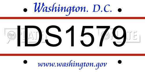 IDS1579 District Of Columbia License Plate
