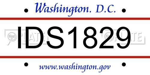 IDS1829 District Of Columbia License Plate