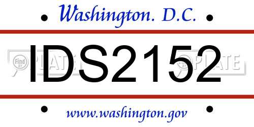 IDS2152 District Of Columbia License Plate