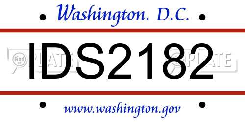 IDS2182 District Of Columbia License Plate