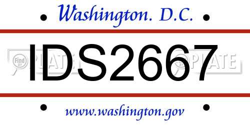 IDS2667 District Of Columbia License Plate