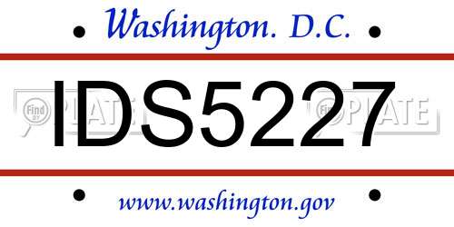 IDS5227 District Of Columbia License Plate