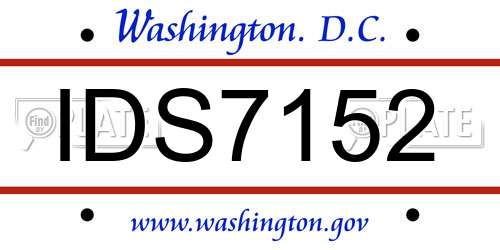 IDS7152 District Of Columbia License Plate