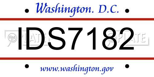 IDS7182 District Of Columbia License Plate