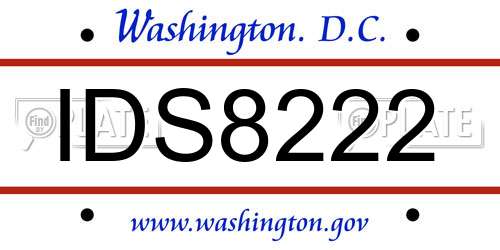 IDS8222 District Of Columbia License Plate