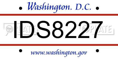 IDS8227 District Of Columbia License Plate