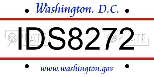 IDS8272 District Of Columbia License Plate