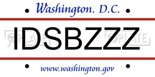 IDSBZZZ District Of Columbia License Plate
