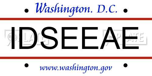 IDSEEAE District Of Columbia License Plate