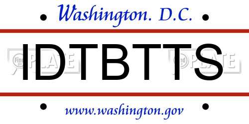 IDTBTTS District Of Columbia License Plate