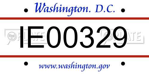 IE00329 District Of Columbia License Plate