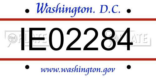 IE02284 District Of Columbia License Plate