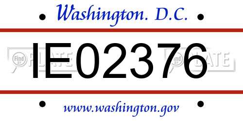 IE02376 District Of Columbia License Plate