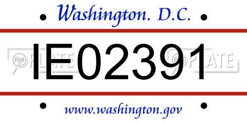 IE02391 District Of Columbia License Plate