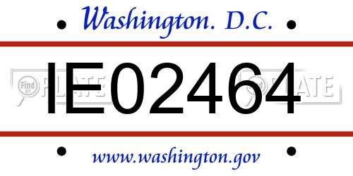 IE02464 District Of Columbia License Plate