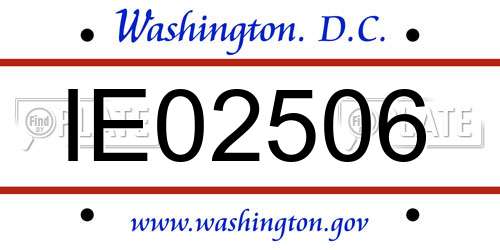 IE02506 District Of Columbia License Plate
