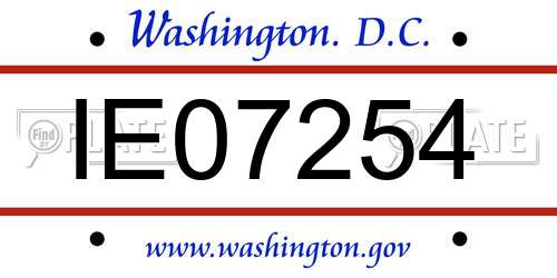 IE07254 District Of Columbia License Plate