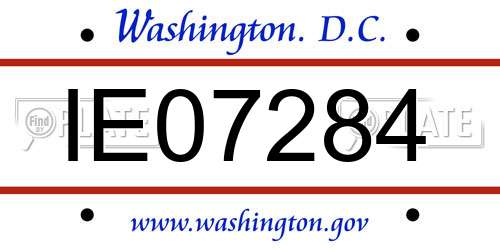IE07284 District Of Columbia License Plate