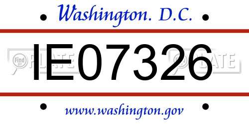IE07326 District Of Columbia License Plate