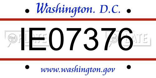 IE07376 District Of Columbia License Plate