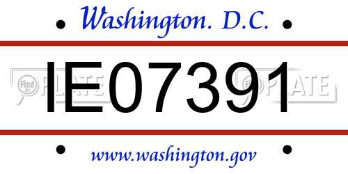 IE07391 District Of Columbia License Plate
