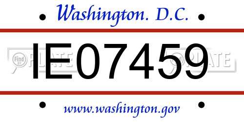 IE07459 District Of Columbia License Plate