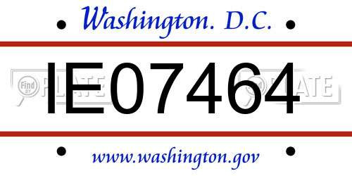 IE07464 District Of Columbia License Plate