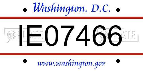 IE07466 District Of Columbia License Plate