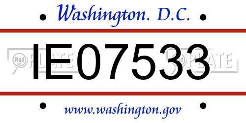 IE07533 District Of Columbia License Plate