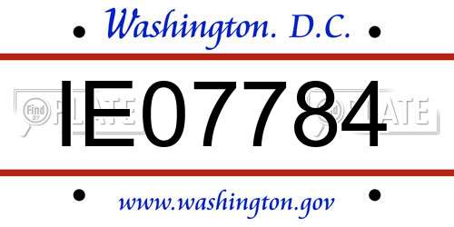 IE07784 District Of Columbia License Plate