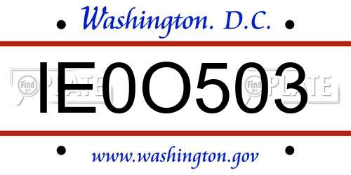 IE0O503 District Of Columbia License Plate