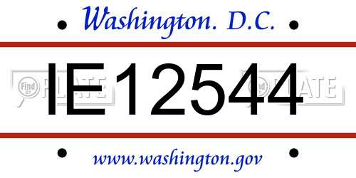 IE12544 District Of Columbia License Plate