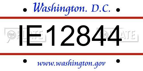 IE12844 District Of Columbia License Plate