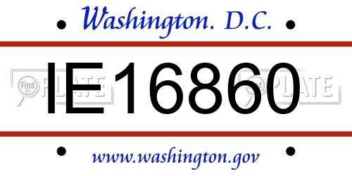 IE16860 District Of Columbia License Plate