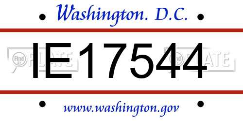 IE17544 District Of Columbia License Plate