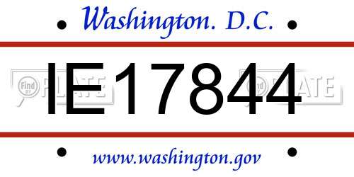 IE17844 District Of Columbia License Plate