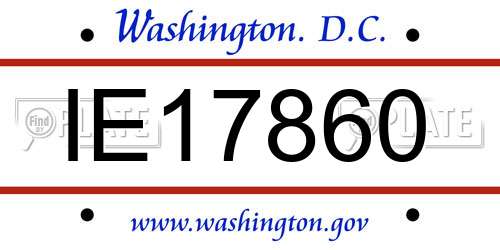 IE17860 District Of Columbia License Plate