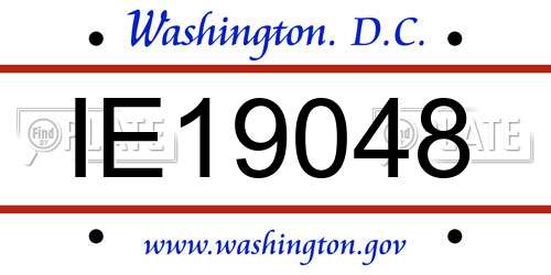 IE19048 District Of Columbia License Plate