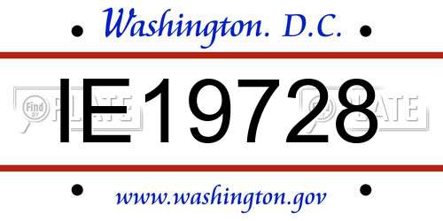 IE19728 District Of Columbia License Plate
