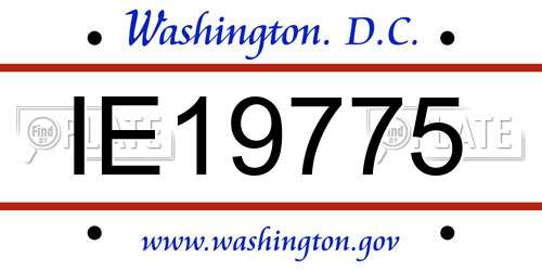 IE19775 District Of Columbia License Plate