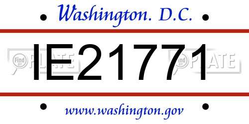 IE21771 District Of Columbia License Plate