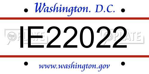 IE22022 District Of Columbia License Plate