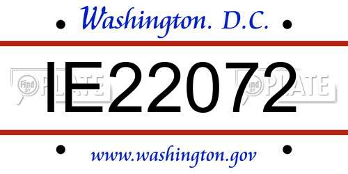 IE22072 District Of Columbia License Plate