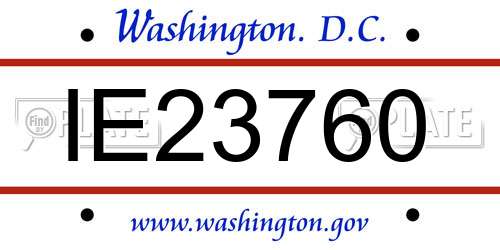 IE23760 District Of Columbia License Plate