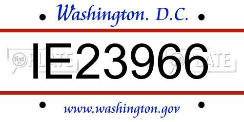 IE23966 District Of Columbia License Plate