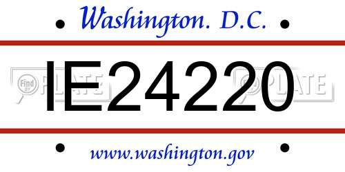 IE24220 District Of Columbia License Plate