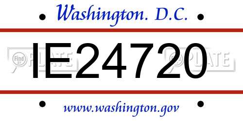 IE24720 District Of Columbia License Plate
