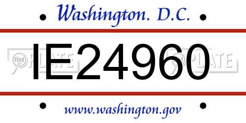 IE24960 District Of Columbia License Plate