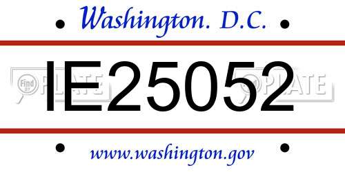 IE25052 District Of Columbia License Plate